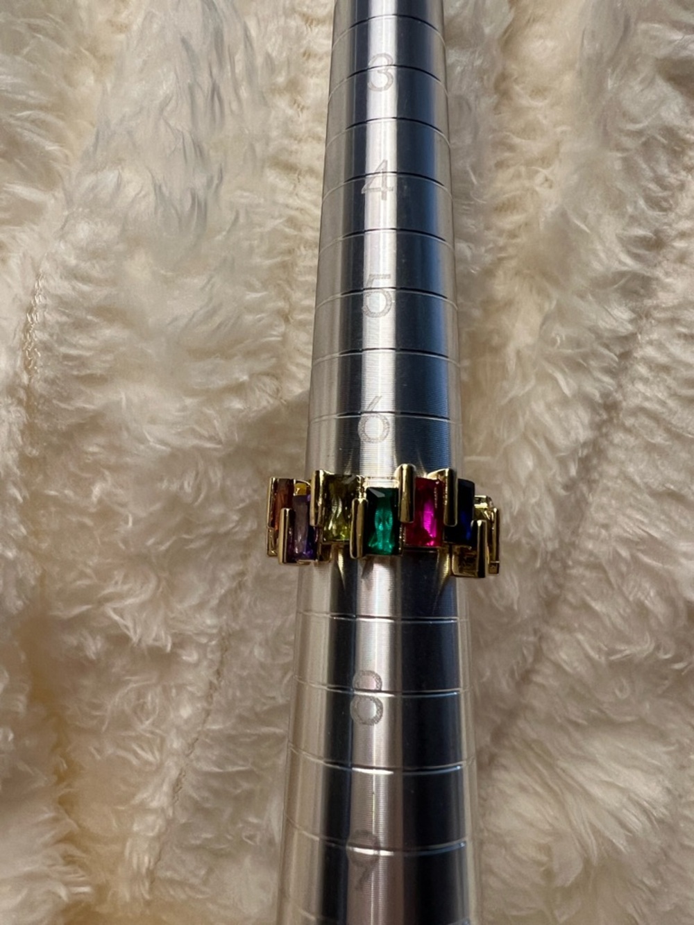 Gold Multi-Stone Statement Ring - Multi Colored & Adjustable - Picture 7 of 12